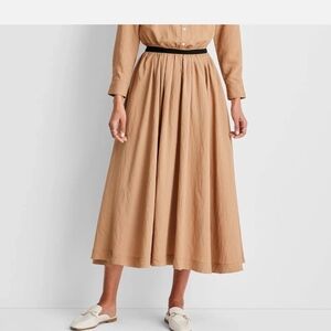 Future Collective High-Rise Full Lining Midi A-Line Skirt W Small Stripes